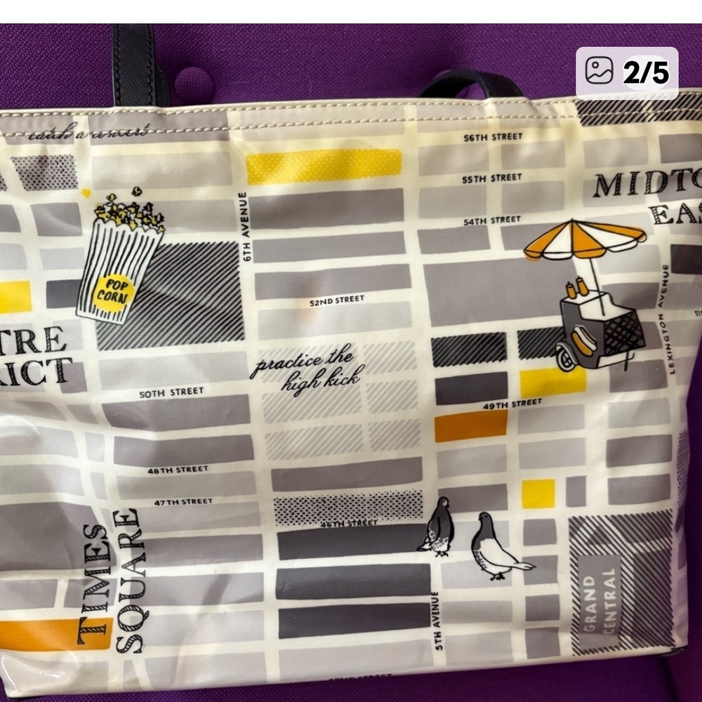 Kate Spade Urban Graphic Tote - Black, Gray, Yellow